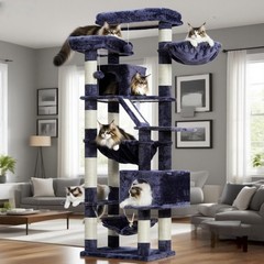 Cat Tree 71-Inch Tall Tower Indoor Cats W/ 2 Perches 2 Big Condos 2 Hammocks