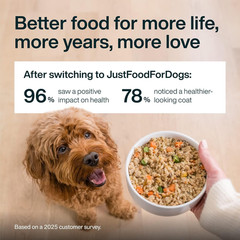 Justfresh Boost Sensitive Stomach Dog Food Toppers with Fiber for Gut Support &