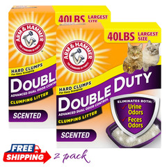 ARM & HAMMER Double Duty Clumping Cat Litter 80lb 2 Pack Scented