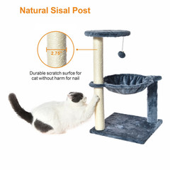 Vibrant Life 3-Level Cat Tower with Hammock, Blue, 26.7″