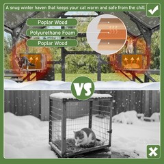 Large Wooden Catio Outdoor Cat Enclosure, 7 Platforms Walk-in Design, Gray