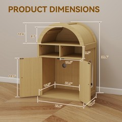 Discreet Litter Box Cabinet: Hides the Box, Traps Odors & Organizes All Supplies