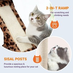 81 Inches Tall Cat Tree/Scratching Post/Wide Base/Leopard Print