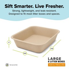 Disposable Cat Litter Box Large, 6 Pack, Eco-Friendly Cardboard Disposable Li…