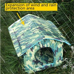 Weatherproof Outdoor Cat House, 600D Pet Shelter Bed for Feral Cats & Dogs