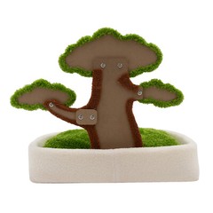 23.6” Green Tree Cat Bed Cat Cozy Condo with Scratching Post Padded Bed