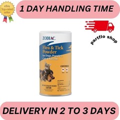 Zodiac Flea & Tick Powder with Shaker Top for Dogs Puppies Cats & Kittens 6 oz