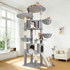 76-In Extra Tall Multi-Level Cat Furniture with Cozy Condos Large Cat Tree Tower