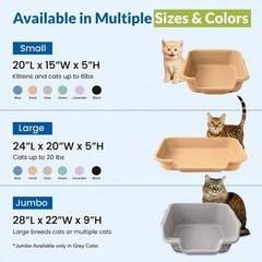 KittyGoHere Senior Cat Litter Box 1 Pack, Large Beach Sand Low Entrance Kitty…