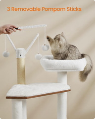 Cat Tree with Litter Box Enclosure, 59-Inch Modern Cat Tower, 2-In-1 Condo with