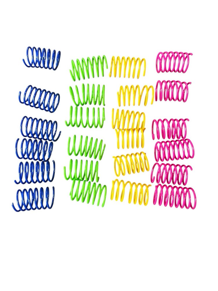 NEW lot of 12 spring cat toys blue green yellow pink