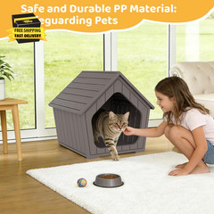 Outdoor Cat House Weatherproof, Clawsable Cat Houses for Outdoor Indoor Cats, Fe