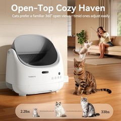 Thereye Self Cleaning Cat Litter Box, Open Top Automatic Litter Box