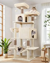 Cat Tree Tower, 76-Inch Extra Tall Multi-Level Cat Furniture with Cozy Condos…