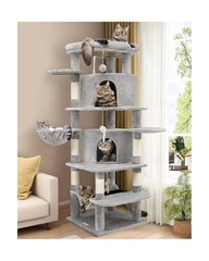 Globlazer Corner Cat Tree for Large Cats, 66inch Tall Curved Series Large Cat…