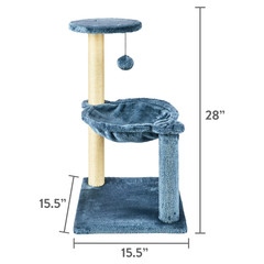 Vibrant Life 3-Level Cat Tower with Hammock, Blue, 26.7″