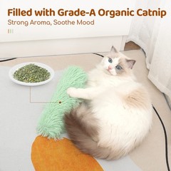 Potaroma Cat Toys Pillows, 3 Pack, 3 Count (Pack of 1), Green Yellow Violet