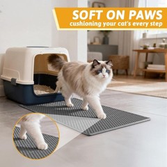 Pieviev Cat Litter Mat 24 x 15 inch Litter Trapping Mat – Gray