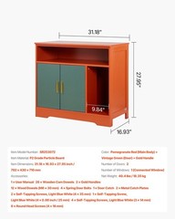 Modern 31in Litter Box Unit Multi Functional Storage Top Vintage Green