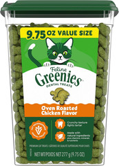 Greenies Cat Treats, Feline Veterinarian-Recommended Adult Natural Dental Cat Tr