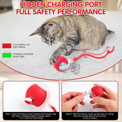 Automatic Rolling Ball Smart Cat Dog Toy Electric Pet Self-moving Kitten Game US