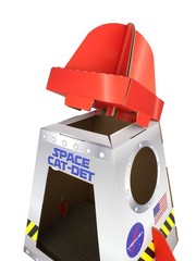 American Cat Club Cat House with Scratcher & Catnip Included – Space Ship