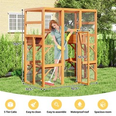 COZIWOW Large Cat House Outdoor Catio Play & Run Enclosures Indoor Window Cage