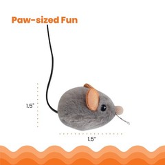 Petstages Squeak Mouse Cat Toy Plush – Included Catnip Interactive Gray