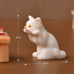 10 Pcs Kawaii Animal Cat Character Toys Cake Toppers, Cat Figures Collection