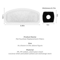 Cat Water Fountain Filter Pet Drinking Fountain Filter, Replacement Filters f…