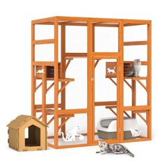 COZIWOW Large Cat House Outdoor Catio Play & Run Enclosures Indoor Window Cage