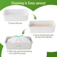 ZOMISIA Super Jumbo Litter Box Liner XXL – 15 Count 47″ x 24″ 47 x 24, White