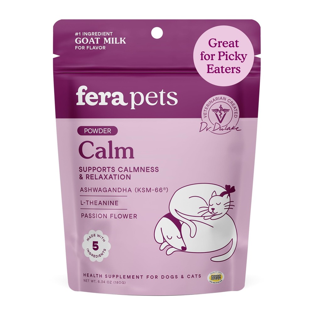 Goat Milk Calming Supplement for Dogs & Cats Ashwagandha, LTheanine, & Pass…