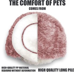 Fluffy Cat Bed Cave Warming Pet Dog Bed Flurry Round Plush Hooded Cat Bed Donut