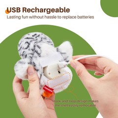 Potaroma Flapping Owl Cat Toys (No Flying), Lifelike Bird 4.0 Inches, White