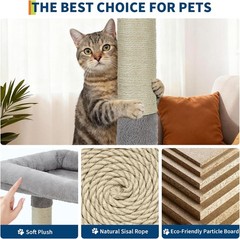 74″ Large Cat Tree for Big Cat Multi-Level Tower w/ Scratching Post Condo Perch