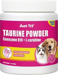 Just Try 7OZ Taurine for Cats & Dogs with CoQ10 – Heart Supplement Powder Suppor