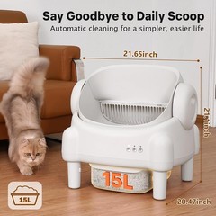Self Cleaning Cat Litter Box Open Top Automatic Litter Box With App Control