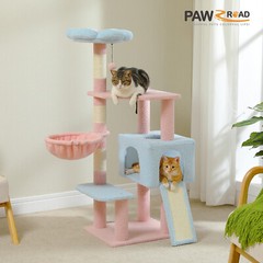PAWZ Road 47″ Flower Cute Cat Tree Tower Sisal Scratching Post w/Scratching Ramp