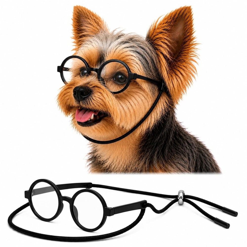 G015 Dog Cat Pet Costume Glasses Goggles for Small Breeds up to 15lbs (Round …