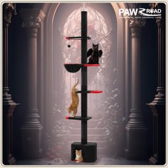 PAWZ Road Cat Tree Tower Floor to Ceiling Scratching Post Black Gothic Condo Bed