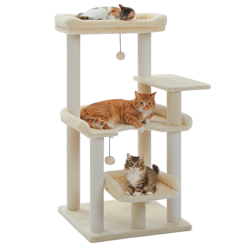 PAWZ Road Multi-level Cat Tree for Large Cats Cat Tower with Top Large Perch Bed