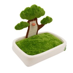 23.6” Green Tree Cat Bed Cat Cozy Condo with Scratching Post Padded Bed