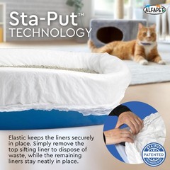Alfapet Sifting Cat Litter Box Liners – Jumbo 30 Count, Tear-Resistant Cat Li…