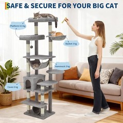 74″ Large Cat Tree for Big Cat Multi-Level Tower w/ Scratching Post Condo Perch