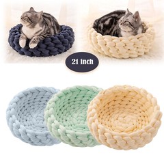 Pet Cat Dog Bed Fluffy Soft Cat Dog Bed Round Marshmallow Donut Cat Bed Sleeping