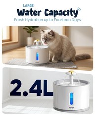 Cat Fountain for Drinking, 81oz/2.4L Pet Water Fountains for Cats Indoor, Qui…