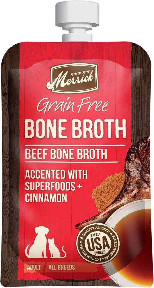 Merrick Grain Free Bone Broth, Premium Human Grade And Gluten Free Dog And Cat F
