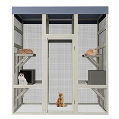 70.1″ H Outdoor Cat House Enclosure Catio Wooden Large Cage Pet with Platforms