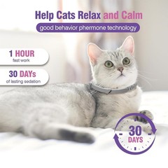 4 Packs Adjustable Calming Cat Pheromones Collars Stress Anxiety Relief 30 Days